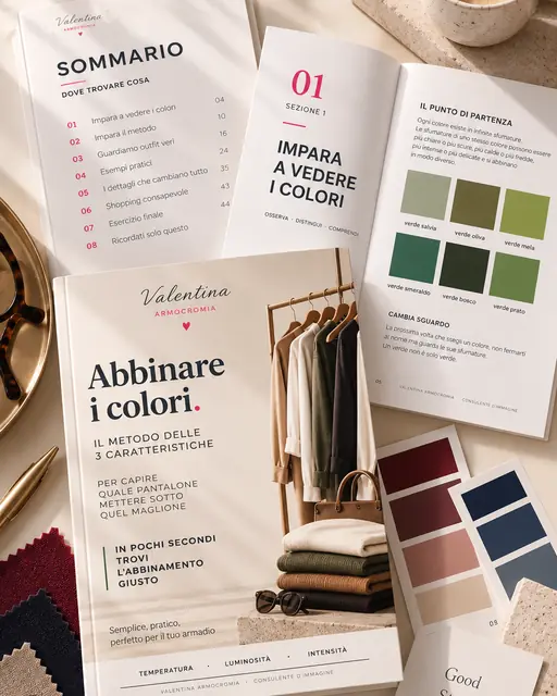 La guida Abbinare i colori con il sommario e le pagine interne