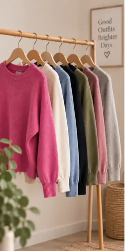 Stendino con maglioni di colori diversi